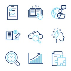 Poster - education icons set. included icon as graph chart, brainstorming, strategy signs. vector