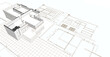 architecture house sketch 3d rendering