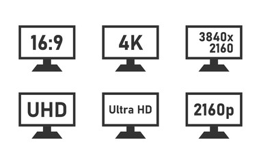 Poster - 4k Ultra Hd icons set, UHD display specifications