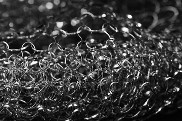 Abstract metal texture, surface of metal net closeup