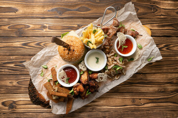 Wall Mural - A large plate of beer snacks