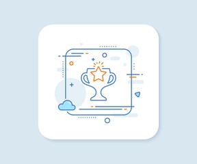 Poster - winner cup line icon. sport trophy. vector