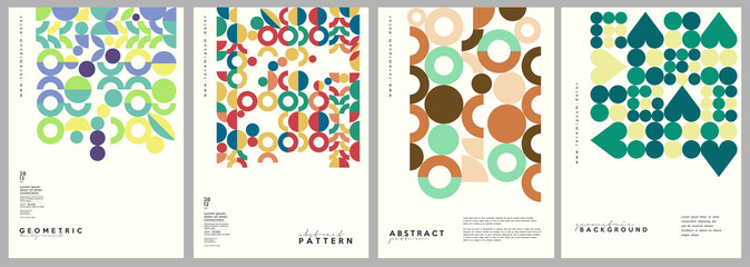 Vector geometric abstract illustrations. Minimalistic backgrounds. A set of vector illustrations. Vintage style. Perfect for painting, poster, billboard or cover art.