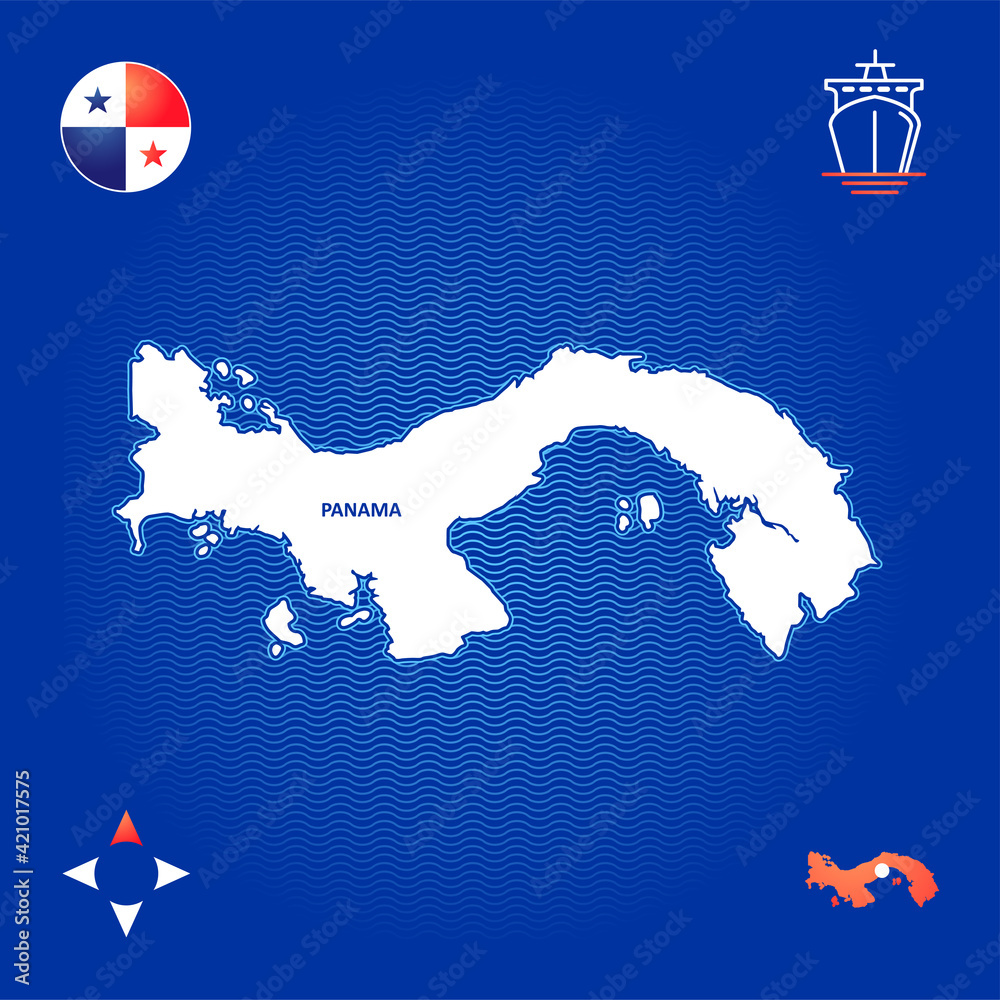 simple outline map of panama Stock Vector | Adobe Stock