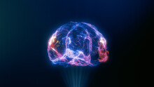 Artificial Intelligence 3d Model. Human Brain Illustration. Nano Technology Innovation. Online Lifestyle. Futuristic Tech Development. Human Design. Computer Science. Smart Mind.Data Base. IT Business