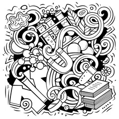 Wall Mural - science cartoon vector doodle design