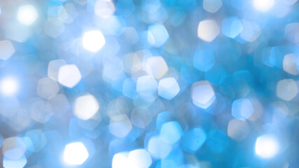 Wall Mural - bokeh blue glowing background lights