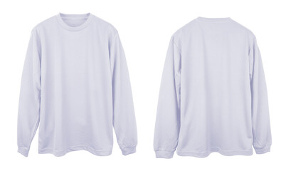 Canvas Print - Blank long sleeve T Shirt color white template front and back view on white background
