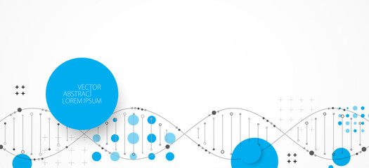 Aufkleber - Science template, wallpaper or banner with a DNA molecules. Vector