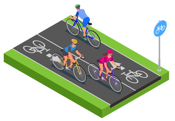 Canvas Print - Bicycle Isometric Illustration