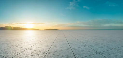 Wall Mural - empty triangle shape stone tiles floor