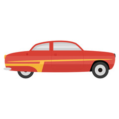 Poster - 
Vintage car icon of flat style, retro transport  

