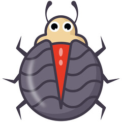 Sticker - 
Rhinoceros insect, flat cartoon icon of hercules beetle 

