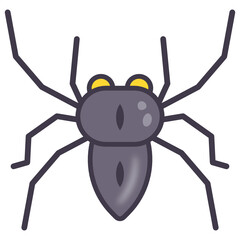 Sticker - 
Harvestmen, flat icon of spider 

