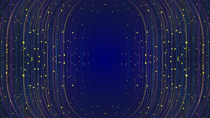 Poster - Color dots and lines form the background of big data of Internet science and technology