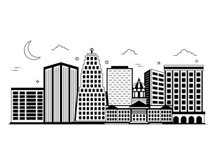 Sticker - 
Solid trendy editable illustration of fort wayne, united states 

