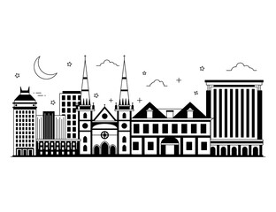 Wall Mural - 
Fresno in glyph style illustration, editable vector 

