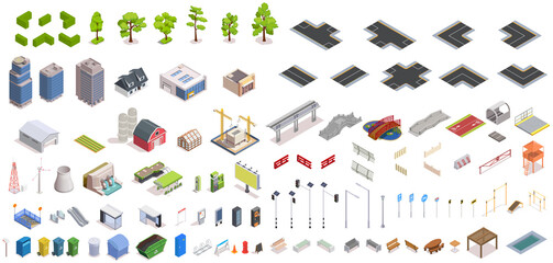 Poster - City Constructor Isometric Set