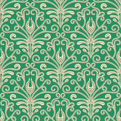 damask seamless vector pattern. classic vintage damask ornament, royal victorian geometric seamless 