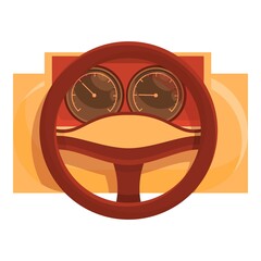 Poster - Car retro dashboard icon. Cartoon of Car retro dashboard vector icon for web design isolated on white background