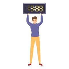 Poster - Digital time management icon. Cartoon of Digital time management vector icon for web design isolated on white background