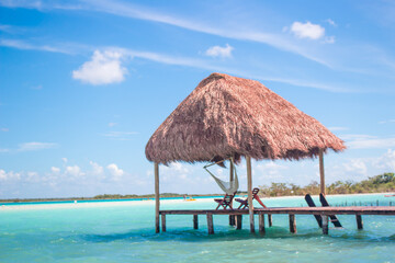 Bacalar - beautiful mexican beach in yucatan 