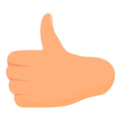 Poster - Thumb up hand gesture icon. Cartoon of Thumb up hand gesture vector icon for web design isolated on white background
