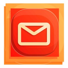 Poster - Mail button interface icon. Cartoon of Mail button interface vector icon for web design isolated on white background
