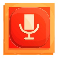 Poster - Microphone button interface icon. Cartoon of Microphone button interface vector icon for web design isolated on white background