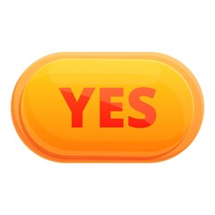 Poster - Yes interface button icon. Cartoon of Yes interface button vector icon for web design isolated on white background