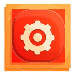 Poster - Gear wheel interface button icon. Cartoon of Gear wheel interface button vector icon for web design isolated on white background