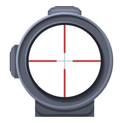 Poster - Telescopic sight gun icon. Cartoon of Telescopic sight gun vector icon for web design isolated on white background