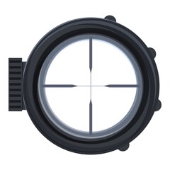 Poster - Telescopic sight shot icon. Cartoon of Telescopic sight shot vector icon for web design isolated on white background