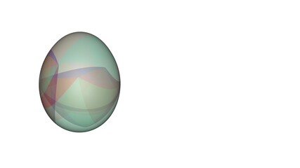 Poster - 3d textured multicolored Easter egg isolated on white background. Easter holiday. Rendering. Religious topics.