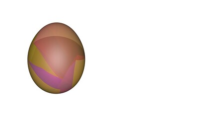 Poster - 3d textured multicolored Easter egg isolated on white background. Easter holiday. Rendering. Religious topics.
