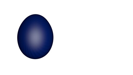 Poster - 3d textured blue Easter egg isolated on white background. Easter holiday. Rendering. Religious topics.