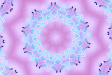 An Illudtration Of Pink And Blue Kaleidoscope Background With Tiny Hands Holding Microphones