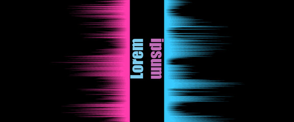 Aufkleber - Pink and Blue light over black background. Glow dynamic effect with stripes.
