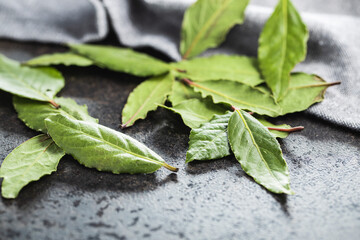 Wall Mural - Fresh green bay leaves