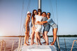 © VlaDee - Girls having fun at yacht on hen party. Boat trip