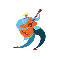 Sticker - musician playing guitar