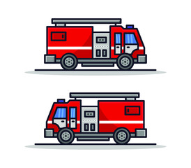 Sticker - Cartoon illustrated fire truck