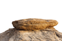 Rock Cliff Isolated On White Background With Clipping Path.