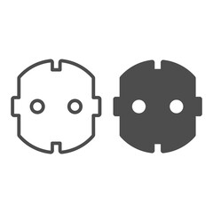 Poster - Electrical plug euro standard line and solid icon, Electric car concept, Electric Car charging plug sign on white background, Euro cable icon in outline style for mobile and web. Vector graphics.