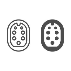 Poster - Type three charging plug line and solid icon, Electric car concept, Electric Car charging plug sign on white background, USB type connector icon in outline style mobile, web design. Vector graphics.
