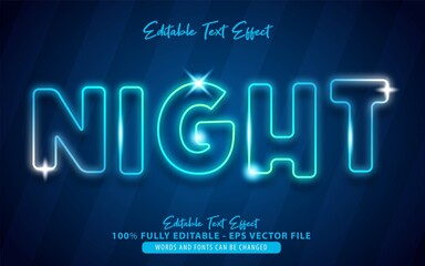 Poster - blue gradient neon style editable text effect Premium Vector