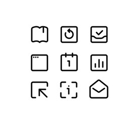 Poster - Social media thin line vector icons set on white background