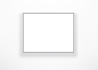 Poster - White frame on a white wall. Template for a text