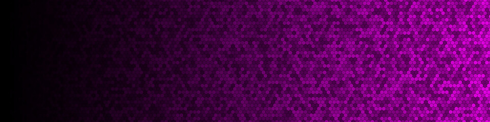 Wall Mural - Honeycomb Grid tile random background or Hexagonal cell texture. in color Bright Pink or purple or violet with dark or black gradient. for billboard backdrop or background.