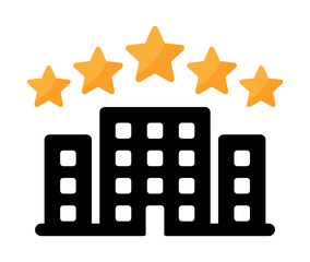 Poster - Five star luxury hotel flat icon vector on white background.